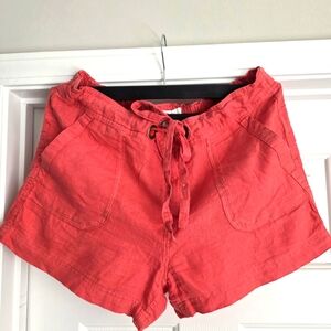 Women Linen Shorts C&C California Size M Salmon Color